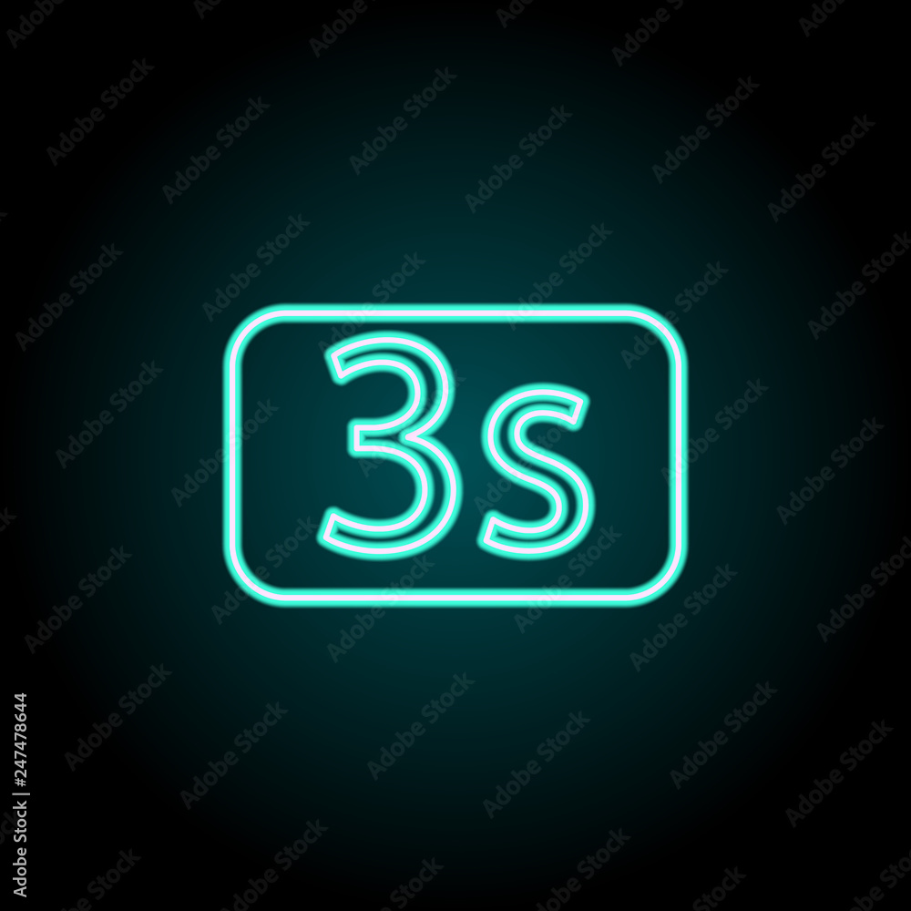 Poster timer sign icon. elements of image in neon style icons. simple icon for websites, web design, mobile