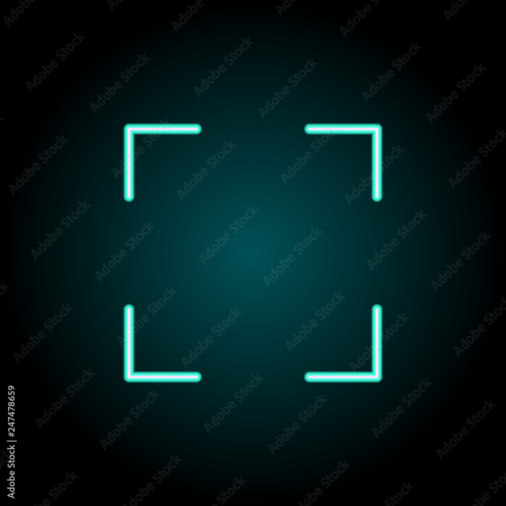 Poster focus sign icon. elements of image in neon style icons. simple icon for websites, web design, mobile
