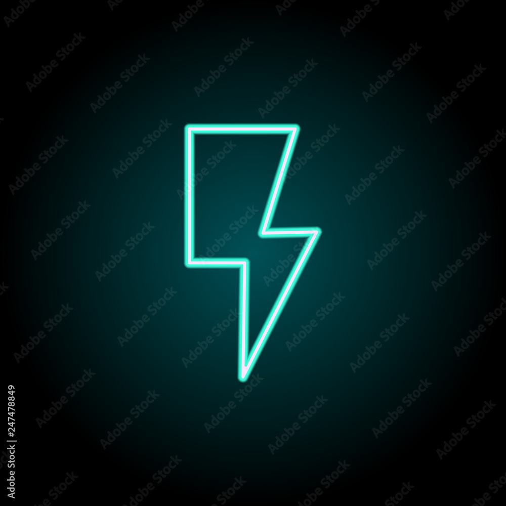 Poster flash sign icon. elements of image in neon style icons. simple icon for websites, web design, mobile