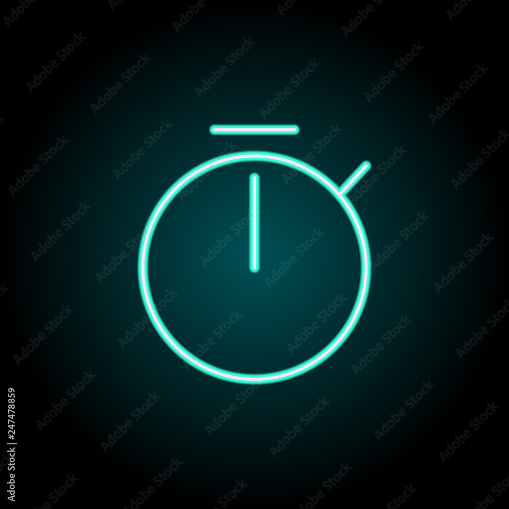 Poster stopwatch sign icon. elements of image in neon style icons. simple icon for websites, web design, mo