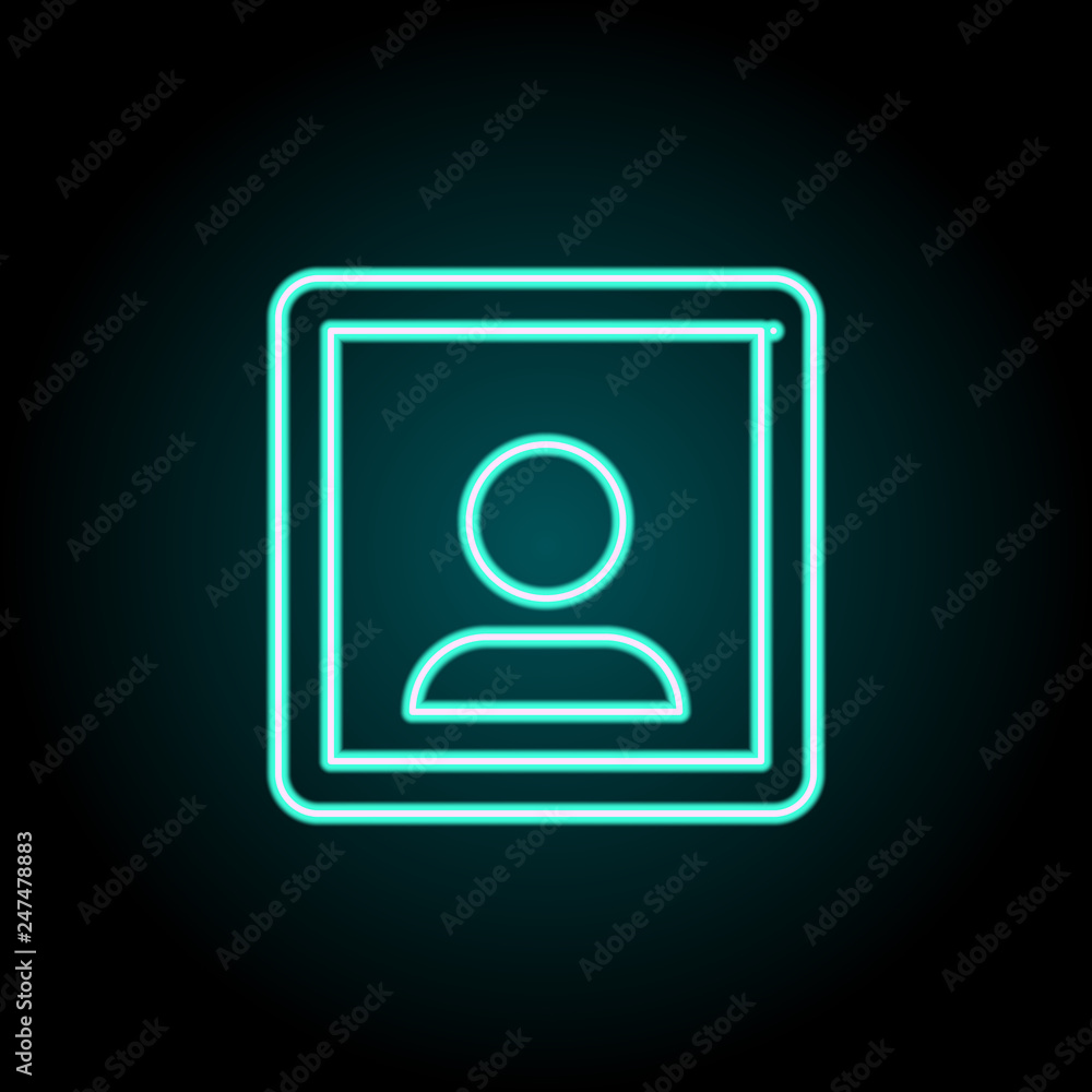 Poster portrait sign icon. elements of image in neon style icons. simple icon for websites, web design, mob
