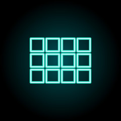 Grid sign icon. Elements of Image in neon style icons. Simple icon for websites, web design, mobile app, info graphics