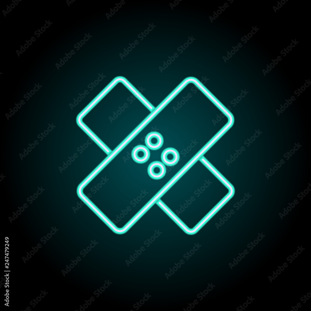 Poster bandage sign icon. elements of image in neon style icons. simple icon for websites, web design, mobi