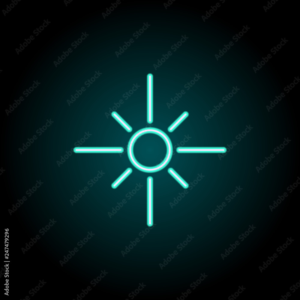 Aufkleber brightness sign icon. elements of image in neon style icons. simple icon for websites, web design, m