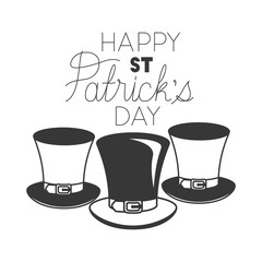 happy saint patricks day label with balloons icons