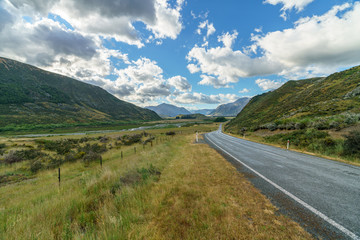 on the road in the mountains, arthurs pass, new zealand 10