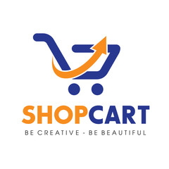 Shopping cart logo and shopping bags logo vector