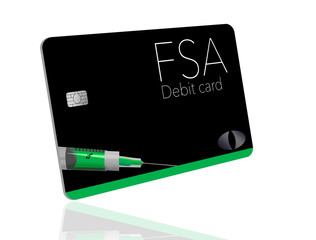 This is a flexible spending account debit card. This FSA card is generic with mock logos.