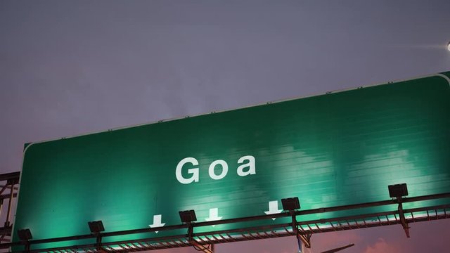 Airplane Landing Goa during a wonderful sunrise