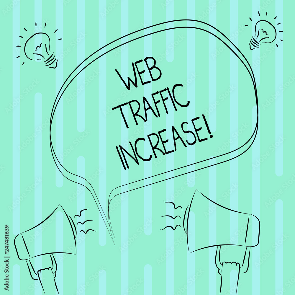 Poster word writing text web traffic increase. business concept for growth of the amount of web users who v