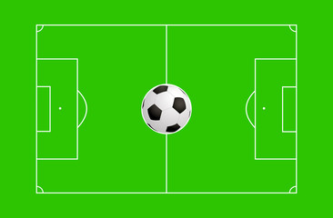 Soccer field isometric flat design with soccer ball vector.football field
