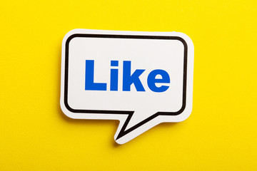 Like Speech Bubble Isolated On Yellow Background