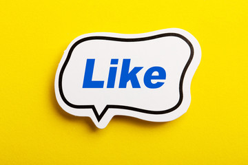 Like Speech Bubble Isolated On Yellow Background