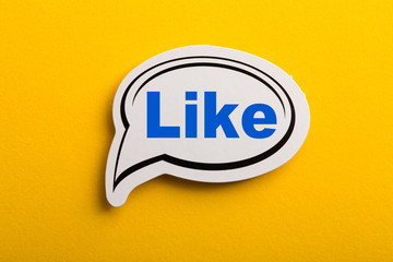Like Speech Bubble Isolated On Yellow Background