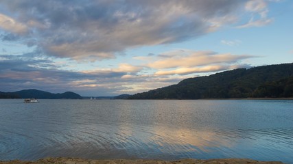 Beautiful Solinskie lake in Bieszczady mountains.