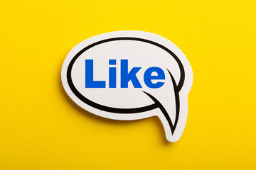 Like Speech Bubble Isolated On Yellow Background