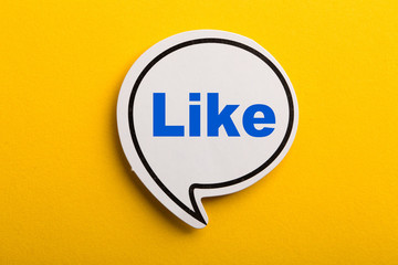 Like Speech Bubble Isolated On Yellow Background