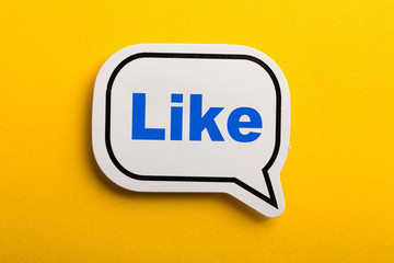 Like Speech Bubble Isolated On Yellow Background