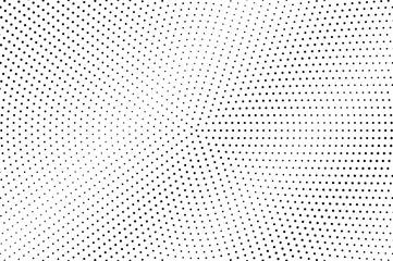 Black and white halftone vector texture. Diagonal dotted gradient. Small dotwork surface for vintage effect