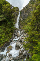 Fototapeta na wymiar devils punchbowl waterfall, arthurs pass, new zealand 3