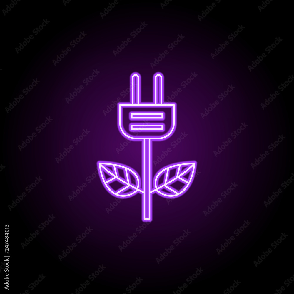 Poster go green outline icon. elements of ecology in neon style icons. simple icon for websites, web design