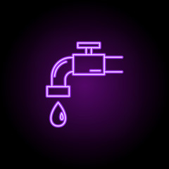 save the water outline icon. Elements of Ecology in neon style icons. Simple icon for websites, web design, mobile app, info graphics