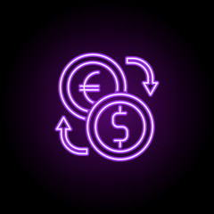 currency exchange outline icon. Elements of Banking & Finance in neon style icons. Simple icon for websites, web design, mobile app, info graphics