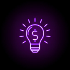 money idea outline icon. Elements of Banking & Finance in neon style icons. Simple icon for websites, web design, mobile app, info graphics