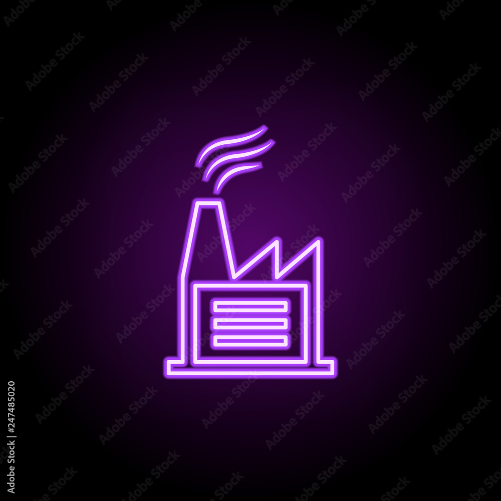 Poster factory outline icon. elements of cargo logistic in neon style icons. simple icon for websites, web 