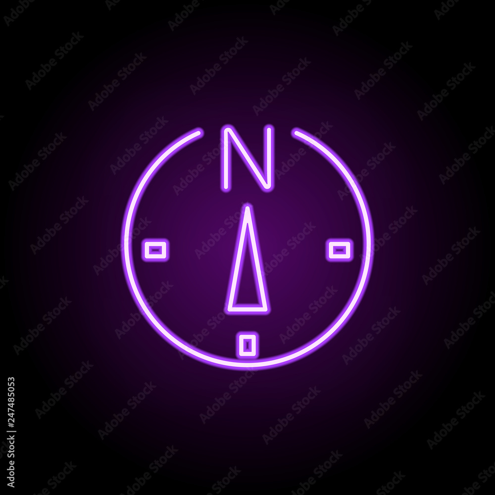 Poster compass outline icon. elements of cargo logistic in neon style icons. simple icon for websites, web 