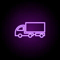 lorry with a trailer outline icon. Elements of Cargo logistic in neon style icons. Simple icon for websites, web design, mobile app, info graphics