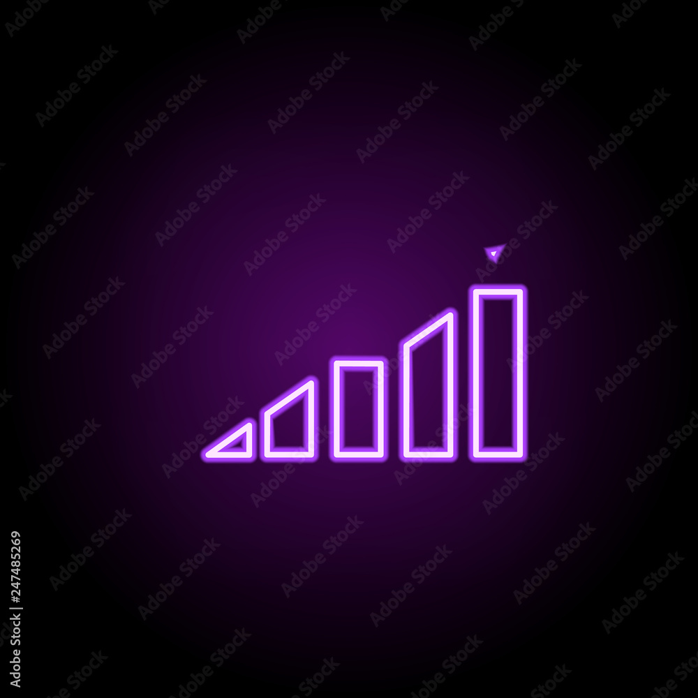Poster growth chart outline icon. elements of cargo logistic in neon style icons. simple icon for websites,