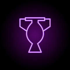 the winner's cup outline icon. Elements of Education in neon style icons. Simple icon for websites, web design, mobile app, info graphics