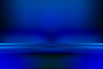 Blue empty room studio gradient used for background and display your product