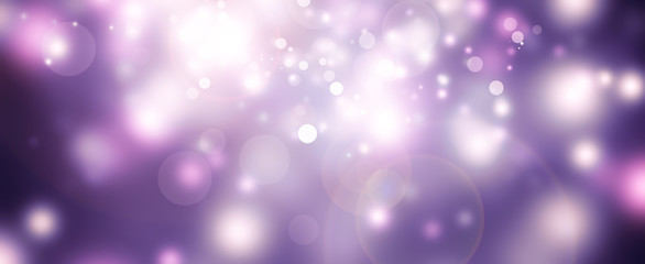 white bokeh blur background  Circle light on purple background / abstract light background