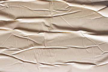 Texture crease of brown paper for template wallpaper. wrinkle of brown paper crumpled background.