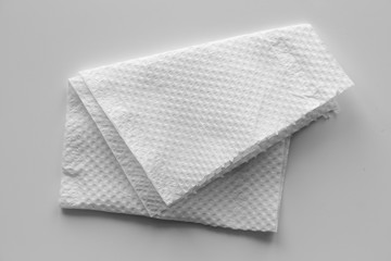 White tissues on gray background