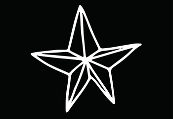 Obraz premium White Hand-drawn star