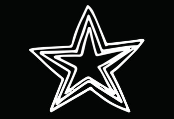 Obraz premium White Hand-drawn star