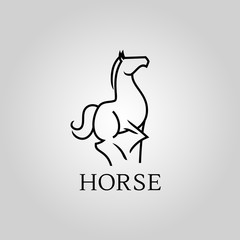 Horse outline silhouette - cut out vector icon