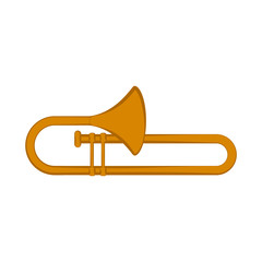 Isolated trombone icon. Musical instrument. Vector illustration design