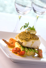 Creative italian food serving