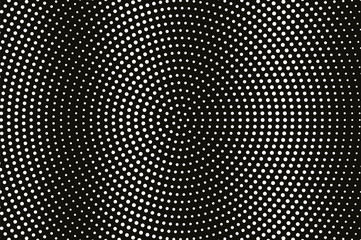 White dot on black halftone vector texture. Diagonal dotted gradient. Circular dotwork surface for vintage effect