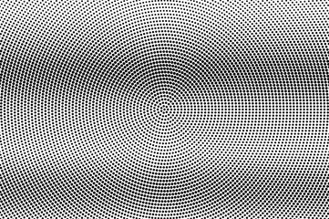 Black on white halftone vector texture. Horizontal dotted gradient. Small dotwork surface for vintage effect