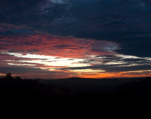 sunset in the mountains