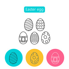 Egg icons with ornament for Easter holidays.