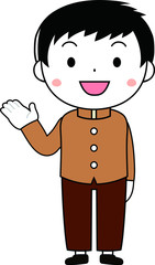 sprightly cute male students representing emotion