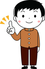 sprightly cute male students representing emotion