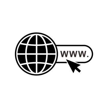 globe and arrow icon, website icon, Go to web Icon vector