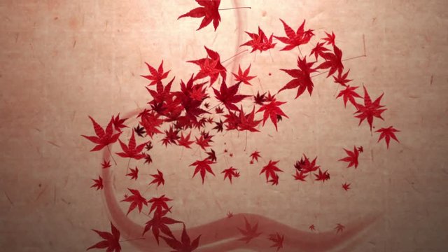 モミジの軌跡_和紙テクスチャ背景_1
